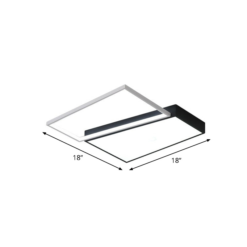 Bedroom Led Ceiling Fixture Modern Flush Mount Light with Trapezoid Acrylic Shade Black 18" Third Gear Clearhalo 'Ceiling Lights' 'Close To Ceiling Lights' 'Close to ceiling' 'Flush mount' Lighting' 2336540