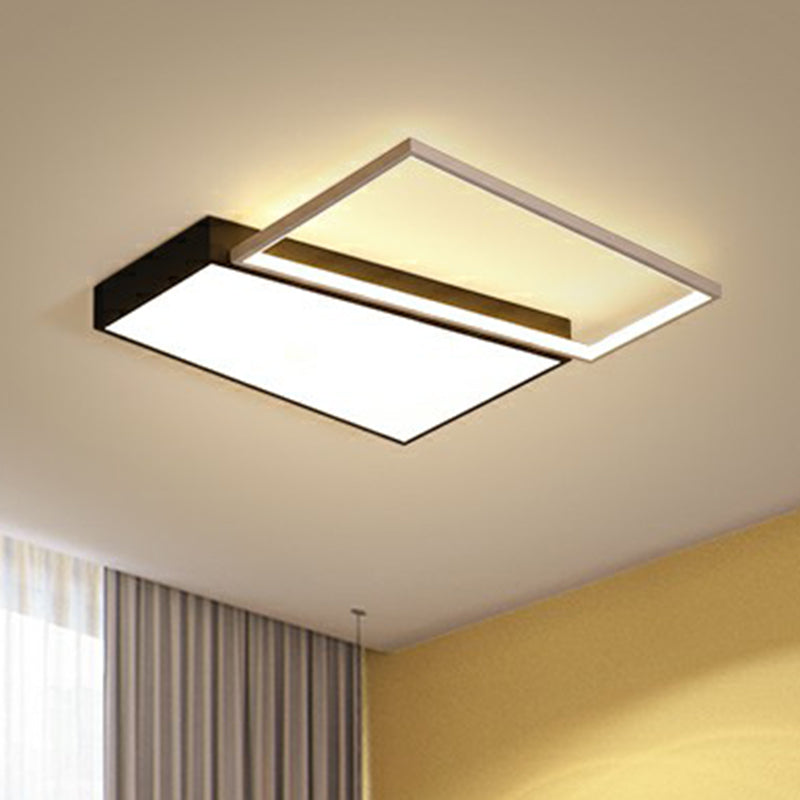 Bedroom Led Ceiling Fixture Modern Flush Mount Light with Trapezoid Acrylic Shade Clearhalo 'Ceiling Lights' 'Close To Ceiling Lights' 'Close to ceiling' 'Flush mount' Lighting' 2336542