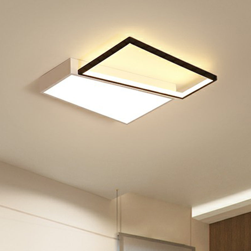 Bedroom Led Ceiling Fixture Modern Flush Mount Light with Trapezoid Acrylic Shade Clearhalo 'Ceiling Lights' 'Close To Ceiling Lights' 'Close to ceiling' 'Flush mount' Lighting' 2336544