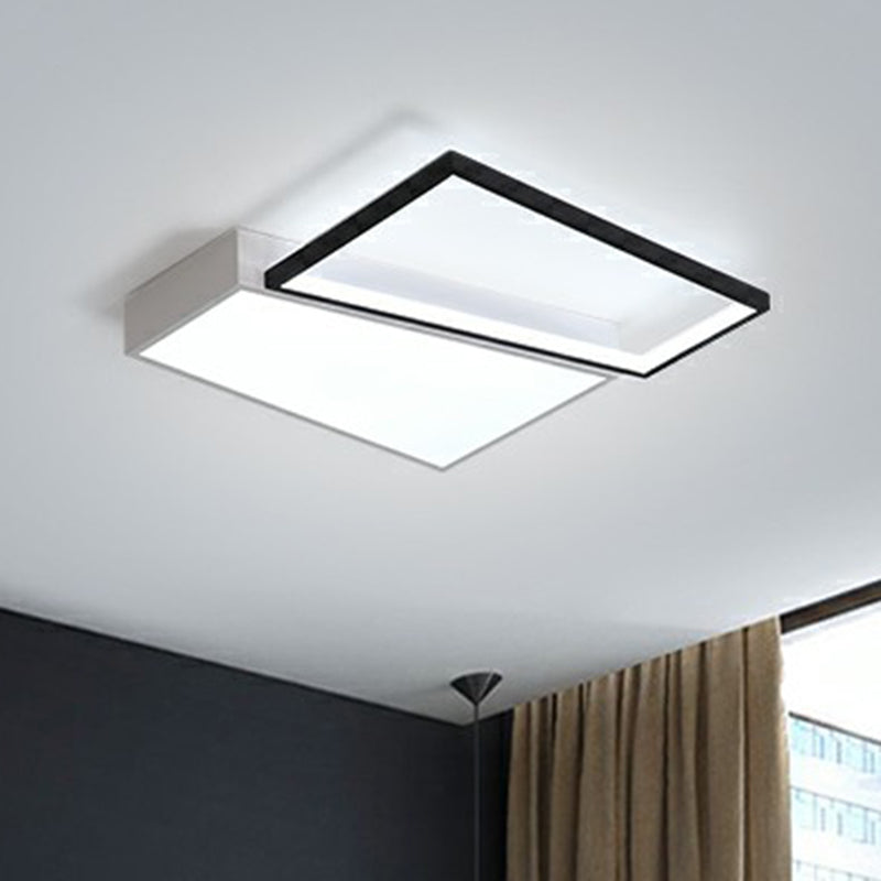 Bedroom Led Ceiling Fixture Modern Flush Mount Light with Trapezoid Acrylic Shade Clearhalo 'Ceiling Lights' 'Close To Ceiling Lights' 'Close to ceiling' 'Flush mount' Lighting' 2336545