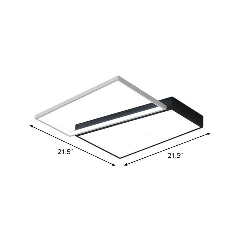 Bedroom Led Ceiling Fixture Modern Flush Mount Light with Trapezoid Acrylic Shade Black 21.5" Third Gear Clearhalo 'Ceiling Lights' 'Close To Ceiling Lights' 'Close to ceiling' 'Flush mount' Lighting' 2336546