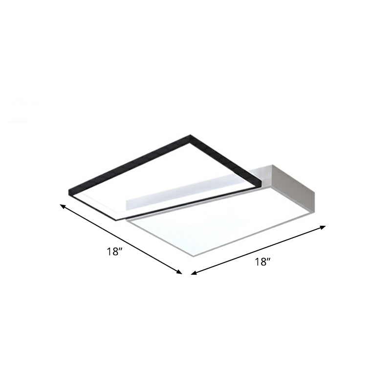 Bedroom Led Ceiling Fixture Modern Flush Mount Light with Trapezoid Acrylic Shade White 18" Third Gear Clearhalo 'Ceiling Lights' 'Close To Ceiling Lights' 'Close to ceiling' 'Flush mount' Lighting' 2336550