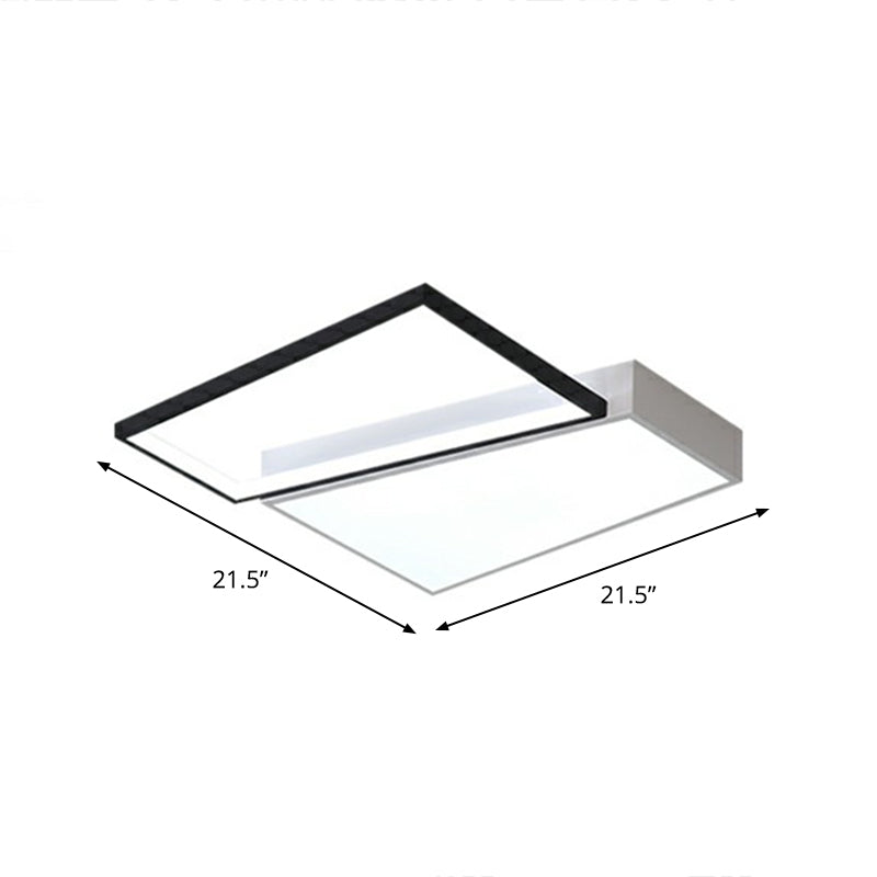 Bedroom Led Ceiling Fixture Modern Flush Mount Light with Trapezoid Acrylic Shade White 21.5" Third Gear Clearhalo 'Ceiling Lights' 'Close To Ceiling Lights' 'Close to ceiling' 'Flush mount' Lighting' 2336553