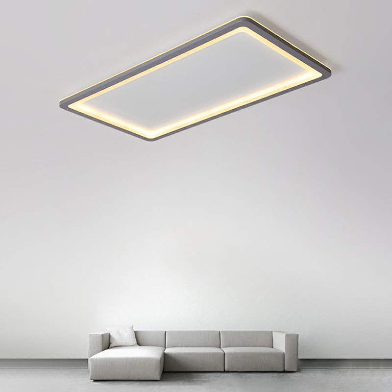 Nordic LED Ceiling Light Dark Grey Ultrathin Panel Flush Mount with Acrylic Shade Clearhalo 'Ceiling Lights' 'Close To Ceiling Lights' 'Close to ceiling' 'Flush mount' Lighting' 2336559