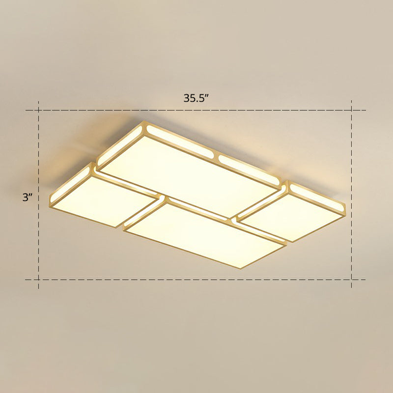 Gold Checked LED Flushmount Lighting Simplicity Acrylic Ceiling Flush Light for Living Room