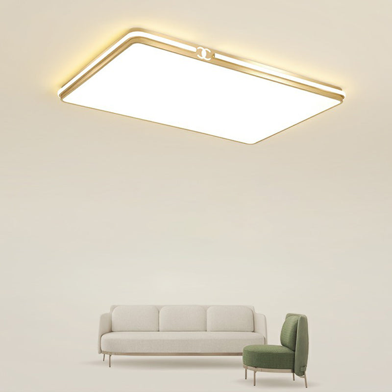 Rectangle Acrylic LED Flush Mount Lamp Contemporary Gold Finish Ceiling Flush Light Clearhalo 'Ceiling Lights' 'Close To Ceiling Lights' 'Close to ceiling' 'Flush mount' Lighting' 2336717