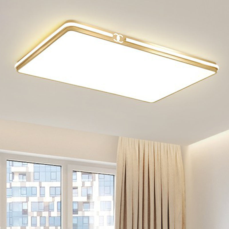 Rectangle Acrylic LED Flush Mount Lamp Contemporary Gold Finish Ceiling Flush Light Clearhalo 'Ceiling Lights' 'Close To Ceiling Lights' 'Close to ceiling' 'Flush mount' Lighting' 2336719