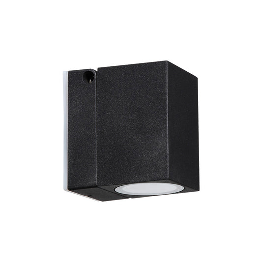 Rectangular Mini Wall Mounted Lighting Modern Metal LED Patio Sconce Fixture in Black Clearhalo 'Cast Iron' 'Glass' 'Industrial' 'Modern wall lights' 'Modern' 'Tiffany' 'Traditional wall lights' 'Wall Lamps & Sconces' 'Wall Lights' Lighting' 2336770