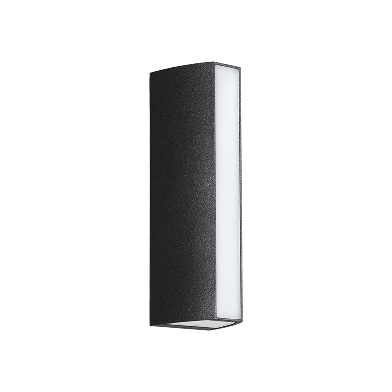 Matte Black Rectangle LED Wall Light Simple Style Metallic Sconce Lamp for Outdoor Clearhalo 'Cast Iron' 'Glass' 'Industrial' 'Modern wall lights' 'Modern' 'Tiffany' 'Traditional wall lights' 'Wall Lamps & Sconces' 'Wall Lights' Lighting' 2336797