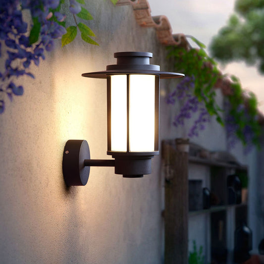 Cylinder Wall Mounted Light Minimalist Metal 1 Bulb Coffee Sconce Lamp for Garden Clearhalo 'Wall Lamps & Sconces' 'Wall Lights' Lighting' 2336820
