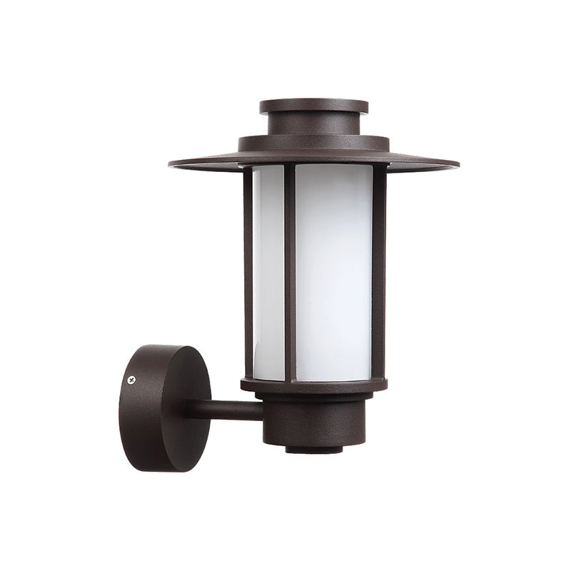 Cylinder Wall Mounted Light Minimalist Metal 1 Bulb Coffee Sconce Lamp for Garden Clearhalo 'Wall Lamps & Sconces' 'Wall Lights' Lighting' 2336823
