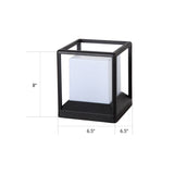 Cubic Plastic Post Light Modern 1-Light Black and White Gate Lamp with Metal Frame Black 6.5" Clearhalo 'Lamps' 'Table Lamps' Lighting' 2336918
