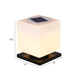 Acrylic Cube Shaped Street Light Nordic White Solar LED Post Lamp Fixture for Yard White 8" Solar Clearhalo 'Lamps' 'Table Lamps' Lighting' 2336926