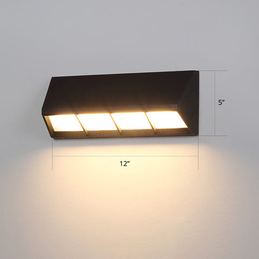 Matte Black Triangular Prism LED Sconce Lighting Modern Style Metal Wall Light for Outdoor Black Clearhalo 'Cast Iron' 'Glass' 'Industrial' 'Modern wall lights' 'Modern' 'Tiffany' 'Traditional wall lights' 'Wall Lamps & Sconces' 'Wall Lights' Lighting' 2336936