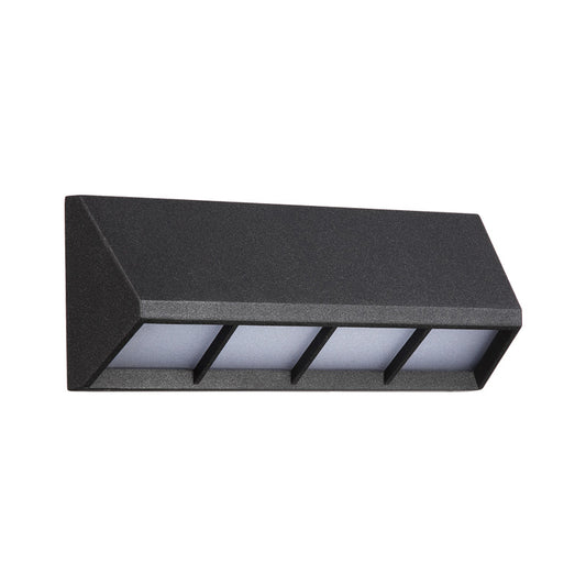 Matte Black Triangular Prism LED Sconce Lighting Modern Style Metal Wall Light for Outdoor Clearhalo 'Cast Iron' 'Glass' 'Industrial' 'Modern wall lights' 'Modern' 'Tiffany' 'Traditional wall lights' 'Wall Lamps & Sconces' 'Wall Lights' Lighting' 2336940