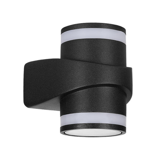 Tubular Metal Wall Washer Sconce Contemporary Black LED Wall Lighting for Backyard Clearhalo 'Cast Iron' 'Glass' 'Industrial' 'Modern wall lights' 'Modern' 'Tiffany' 'Traditional wall lights' 'Wall Lamps & Sconces' 'Wall Lights' Lighting' 2336960