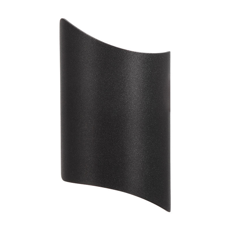 Minimalistic LED Up Down Light Black Curved Wall Sconce Lamp with Metal Shade for Yard Clearhalo 'Cast Iron' 'Glass' 'Industrial' 'Modern wall lights' 'Modern' 'Tiffany' 'Traditional wall lights' 'Wall Lamps & Sconces' 'Wall Lights' Lighting' 2336965