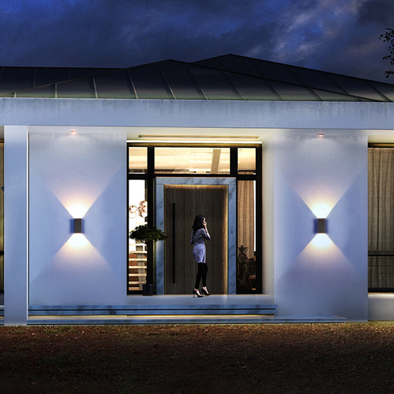 Rectangular LED Wall Lighting Ideas Minimalist Metal Terrace Wall Mount ...