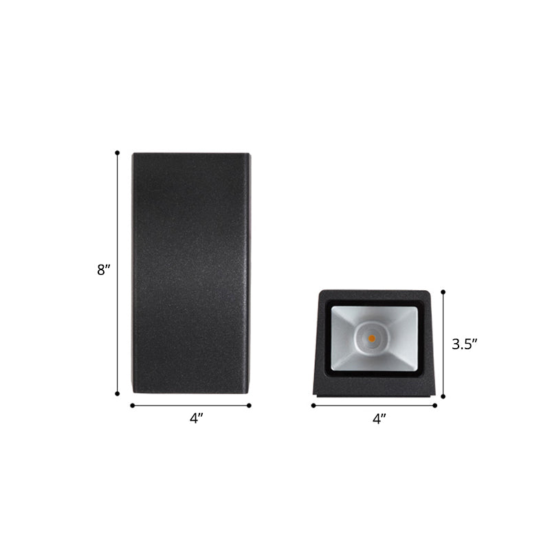 Rectangular LED Wall Lighting Ideas Minimalist Metal Terrace Wall Mount ...