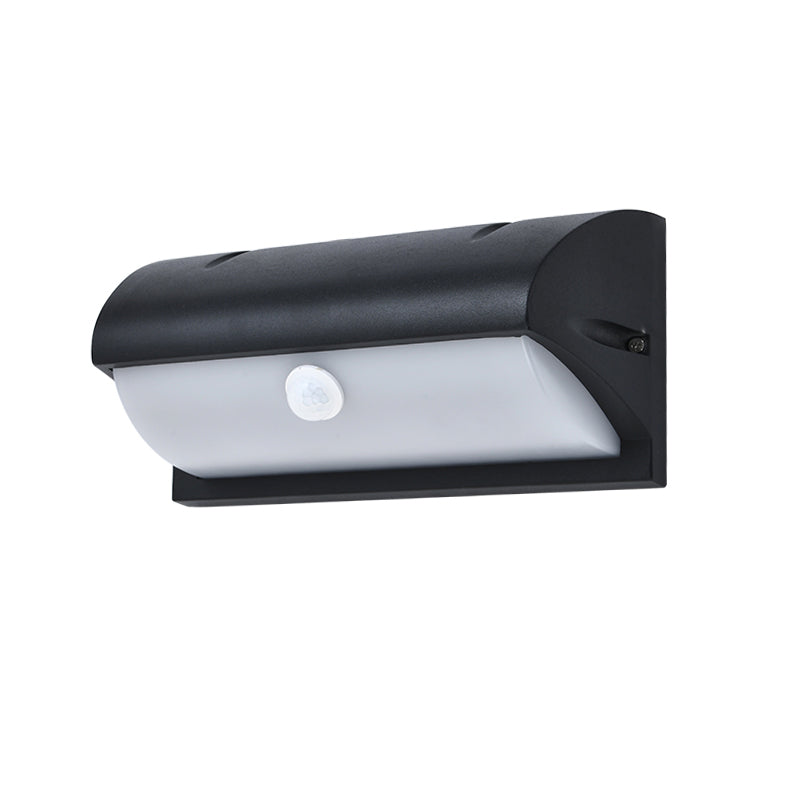 Outdoor LED Wall Lamp Modern Black Sconce Light Fixture with Rectangular Acrylic Shade Clearhalo 'Cast Iron' 'Glass' 'Industrial' 'Modern wall lights' 'Modern' 'Tiffany' 'Traditional wall lights' 'Wall Lamps & Sconces' 'Wall Lights' Lighting' 2336987