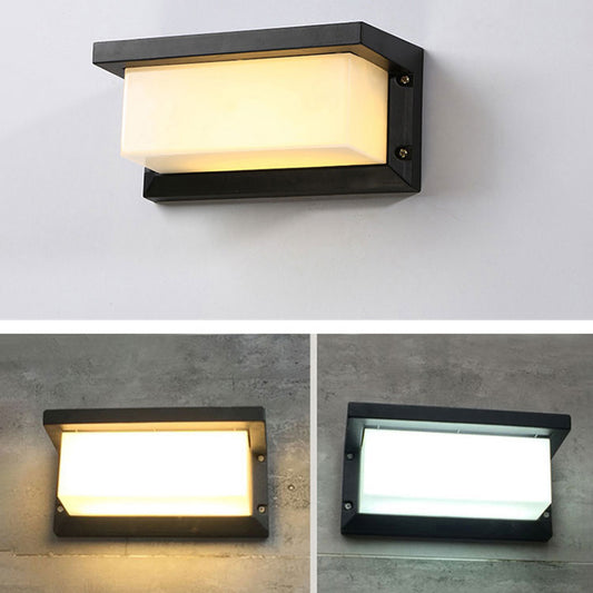 Black Rectangle Wall Mount Light Simplicity LED Aluminum Sconce Lighting for Pathway Clearhalo 'Cast Iron' 'Glass' 'Industrial' 'Modern wall lights' 'Modern' 'Tiffany' 'Traditional wall lights' 'Wall Lamps & Sconces' 'Wall Lights' Lighting' 2336994