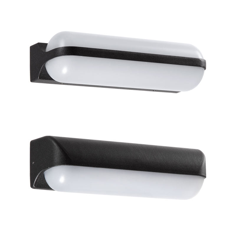 Capsule Shaped Acrylic LED Wall Light Minimalism Black Finish Wall Sconce for Yard Clearhalo 'Cast Iron' 'Glass' 'Industrial' 'Modern wall lights' 'Modern' 'Tiffany' 'Traditional wall lights' 'Wall Lamps & Sconces' 'Wall Lights' Lighting' 2337001