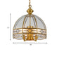 Dome Clear Glass Hanging Chandelier Retro 4 Heads Brass Ceiling Pendant Light for Dining Room Clearhalo 'Ceiling Lights' 'Chandeliers' 'Glass shade' 'Glass' Lighting' 233776