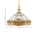 Cone Pendant Chandelier Traditional Clear Glass 6 Bulbs Brass Hanging Ceiling Light Clearhalo 'Ceiling Lights' 'Chandeliers' 'Glass shade' 'Glass' Lighting' 233796