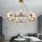 Traditional Candle Hanging Chandelier Metal 3/6/8 Bulbs Suspension Light in Brass with Angel 8 Brass Clearhalo 'Ceiling Lights' 'Chandeliers' Lighting' options 233828_a9812a4b-77fc-4175-898b-f06bb958abf4