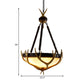 Brown 3 Heads Chandelier Lighting Rustic Glass Hemisphere Suspension Lamp for Living Room Clearhalo 'Ceiling Lights' 'Chandeliers' 'Glass shade' 'Glass' 'Island Lights' Lighting' 233958