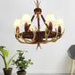 Traditional Cone Hanging Lamp 6 Bulbs Resin Chandelier Light Fixture with Fabric Shade in White/Yellow White Clearhalo 'Ceiling Lights' 'Chandeliers' Lighting' options 234083_04355d0f-937c-443e-9bdb-f79fdbc3f253
