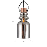 Can Hanging Lamp Retro 1 Head Silver/Gold/Red and Brown Glass Ceiling Pendant Light for Living Room Clearhalo 'Ceiling Lights' 'Glass shade' 'Glass' 'Pendant Lights' 'Pendants' Lighting' 234158