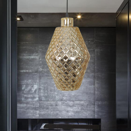 Jar Suspension Pendant Colonial Copper/Gold Glass 1 Bulb Living Room Hanging Light Fixture Gold Clearhalo 'Ceiling Lights' 'Glass shade' 'Glass' 'Island Lights' 'Pendant Lights' 'Pendants' Lighting' 234256