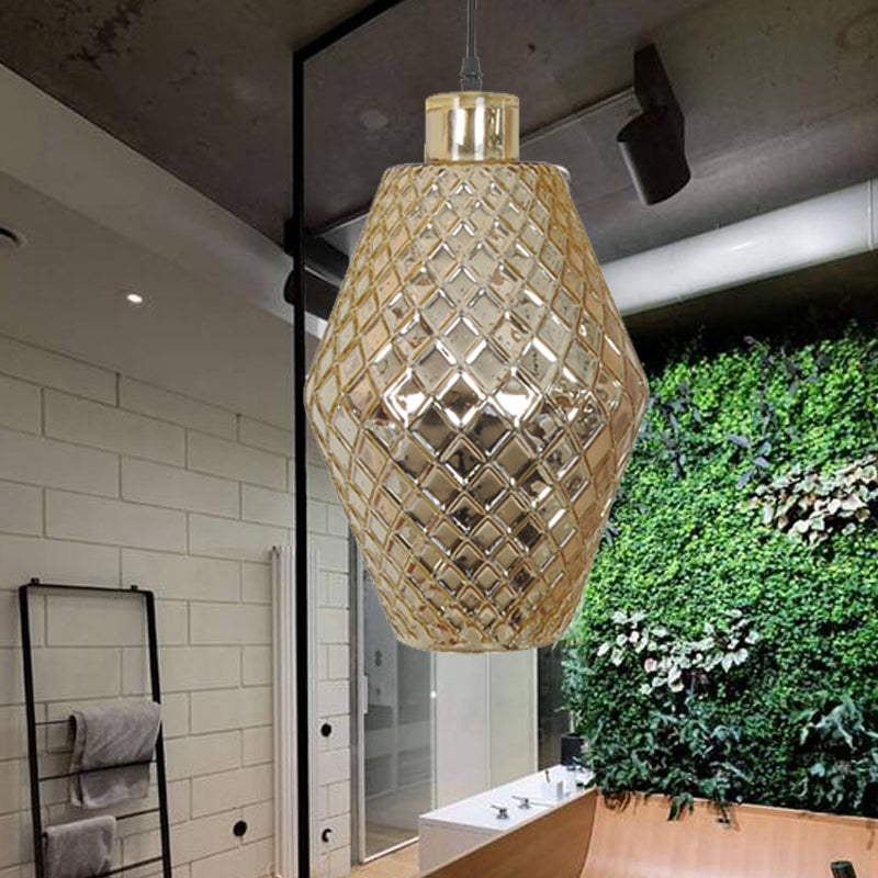 Jar Suspension Pendant Colonial Copper/Gold Glass 1 Bulb Living Room Hanging Light Fixture Clearhalo 'Ceiling Lights' 'Glass shade' 'Glass' 'Island Lights' 'Pendant Lights' 'Pendants' Lighting' 234257