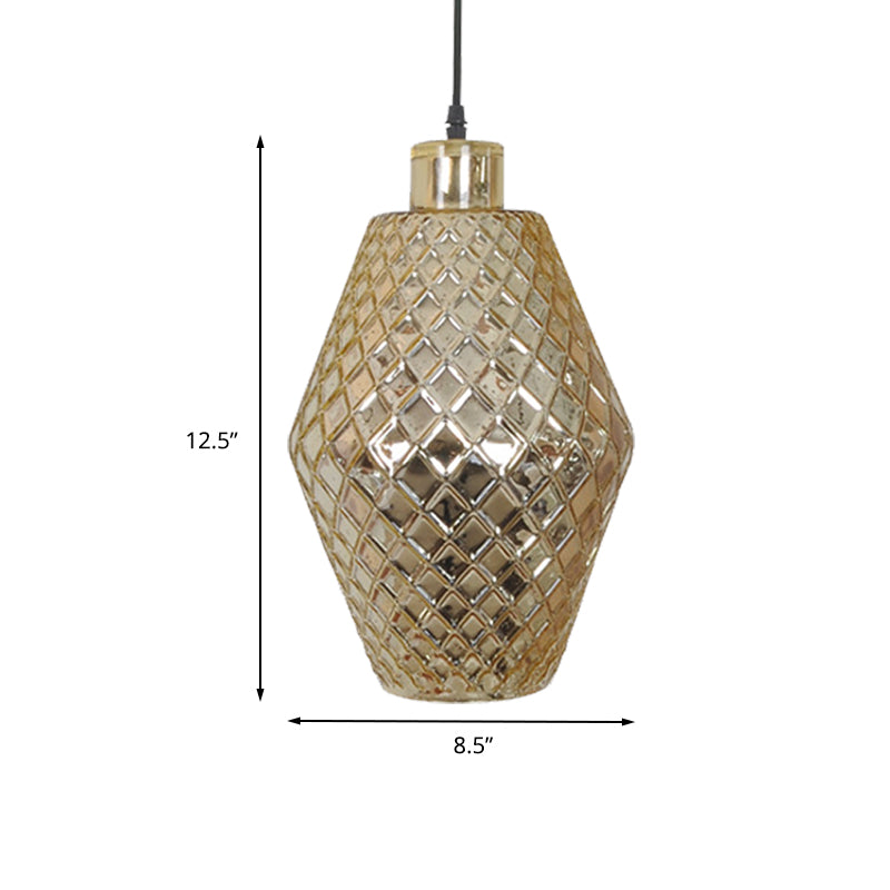 Jar Suspension Pendant Colonial Copper/Gold Glass 1 Bulb Living Room Hanging Light Fixture Clearhalo 'Ceiling Lights' 'Glass shade' 'Glass' 'Island Lights' 'Pendant Lights' 'Pendants' Lighting' 234259