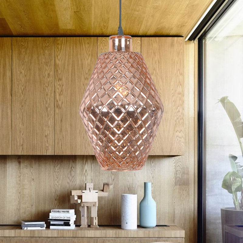 Jar Suspension Pendant Colonial Copper/Gold Glass 1 Bulb Living Room Hanging Light Fixture Clearhalo 'Ceiling Lights' 'Glass shade' 'Glass' 'Island Lights' 'Pendant Lights' 'Pendants' Lighting' 234261