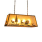 Fabric Trapezoidal Island Lamp Traditional 4-Head Restaurant Pendant Ceiling Light in Brown Clearhalo 'Ceiling Lights' 'Island Lights' Lighting' 234309