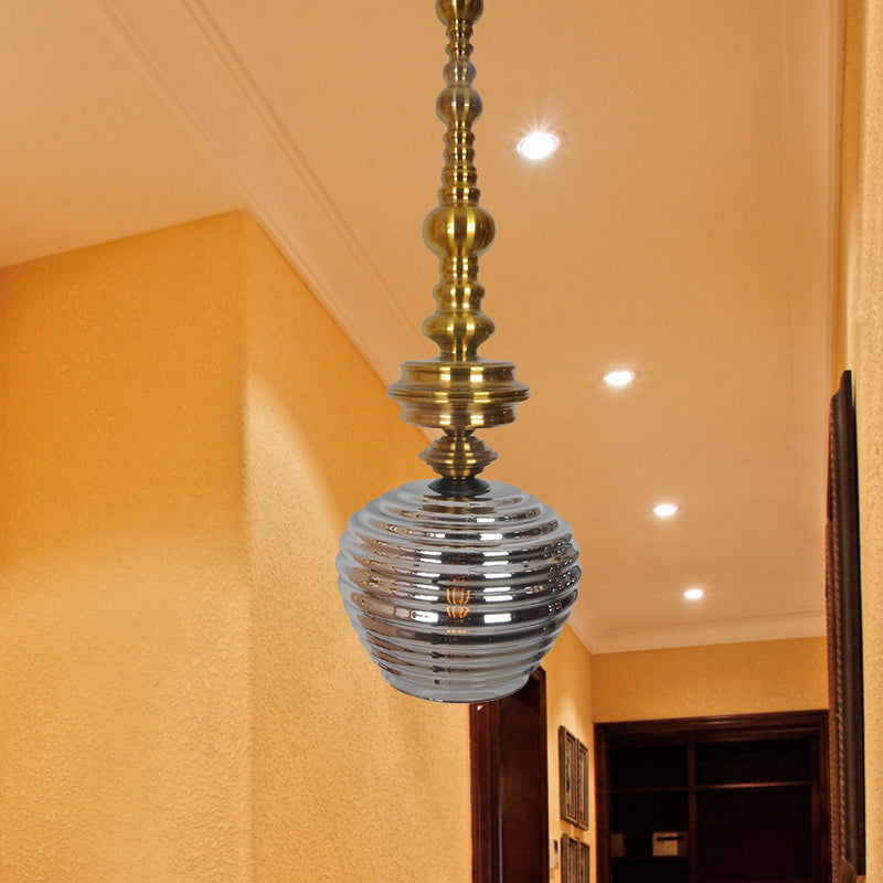 Modernism Cup Hanging Light Silver/Amber Glass 1 Head Living Room Ceiling Suspension Lamp Clearhalo 'Ceiling Lights' 'Glass shade' 'Glass' 'Pendant Lights' 'Pendants' Lighting' 234320