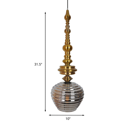 Modernism Cup Hanging Light Silver/Amber Glass 1 Head Living Room Ceiling Suspension Lamp Clearhalo 'Ceiling Lights' 'Glass shade' 'Glass' 'Pendant Lights' 'Pendants' Lighting' 234322