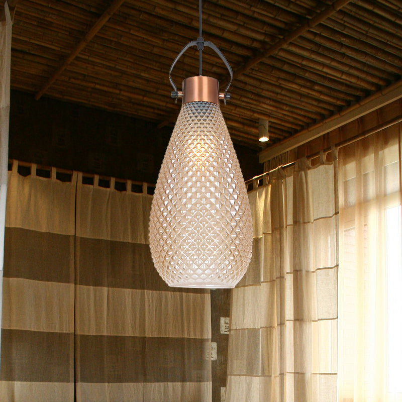 8"/10"/12" Wide Jar Suspension Pendant Colonial Amber Glass 1 Bulb Hanging Light for Bedroom Clearhalo 'Ceiling Lights' 'Glass shade' 'Glass' 'Pendant Lights' 'Pendants' Lighting' 234351