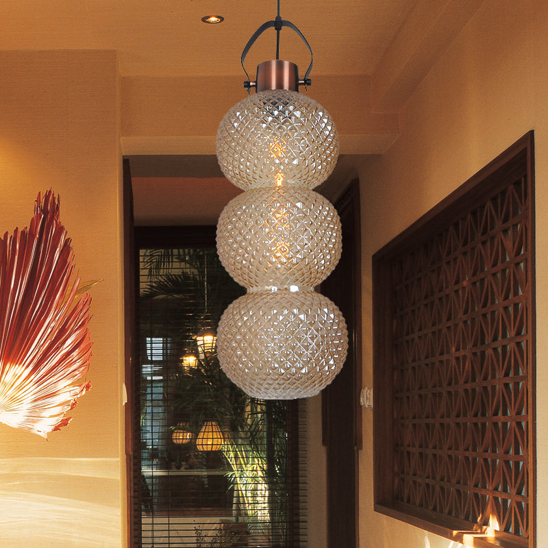 Bubble Hanging Light Modernism White/Chrome/Amber Glass 1 Head Ceiling Suspension Lamp for Hallway Amber Clearhalo 'Ceiling Lights' 'Glass shade' 'Glass' 'Pendant Lights' 'Pendants' Lighting' 234358