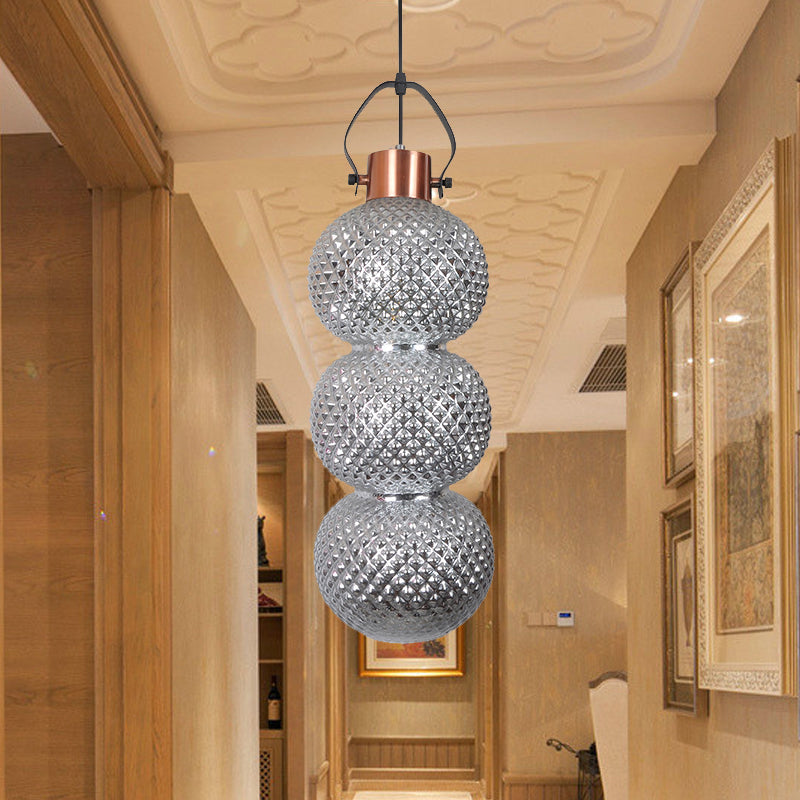 Bubble Hanging Light Modernism White/Chrome/Amber Glass 1 Head Ceiling Suspension Lamp for Hallway Chrome Clearhalo 'Ceiling Lights' 'Glass shade' 'Glass' 'Pendant Lights' 'Pendants' Lighting' 234362
