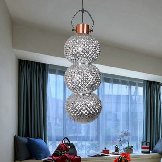Bubble Hanging Light Modernism White/Chrome/Amber Glass 1 Head Ceiling Suspension Lamp for Hallway Clearhalo 'Ceiling Lights' 'Glass shade' 'Glass' 'Pendant Lights' 'Pendants' Lighting' 234363