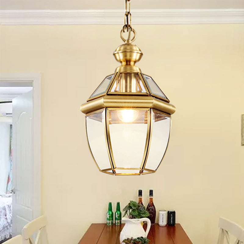 6"/7.5" Wide Jar Suspension Pendant Colonial Clear Glass 1 Bulb Hanging Light for Dining Room Clear 7.5" Clearhalo 'Ceiling Lights' 'Glass shade' 'Glass' 'Pendant Lights' 'Pendants' Lighting' 234369