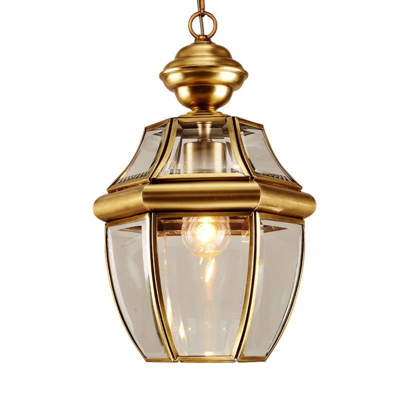 6"/7.5" Wide Jar Suspension Pendant Colonial Clear Glass 1 Bulb Hanging Light for Dining Room Clearhalo 'Ceiling Lights' 'Glass shade' 'Glass' 'Pendant Lights' 'Pendants' Lighting' 234370