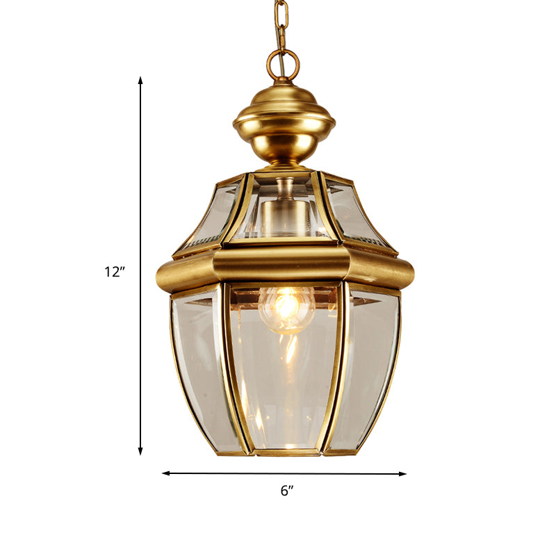 6"/7.5" Wide Jar Suspension Pendant Colonial Clear Glass 1 Bulb Hanging Light for Dining Room Clearhalo 'Ceiling Lights' 'Glass shade' 'Glass' 'Pendant Lights' 'Pendants' Lighting' 234371