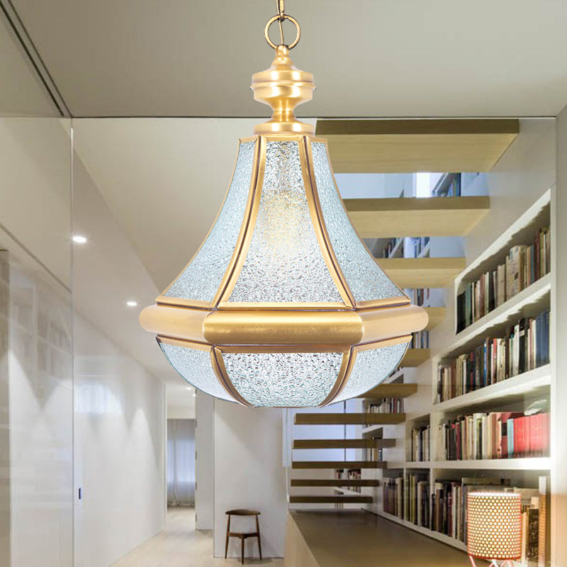Gourd Ceiling Pendant Modernism Clear/Textured White/Cream Glass 1 Bulb Bedroom Hanging Light Fixture Clearhalo 'Ceiling Lights' 'Glass shade' 'Glass' 'Pendant Lights' 'Pendants' Lighting' 234375