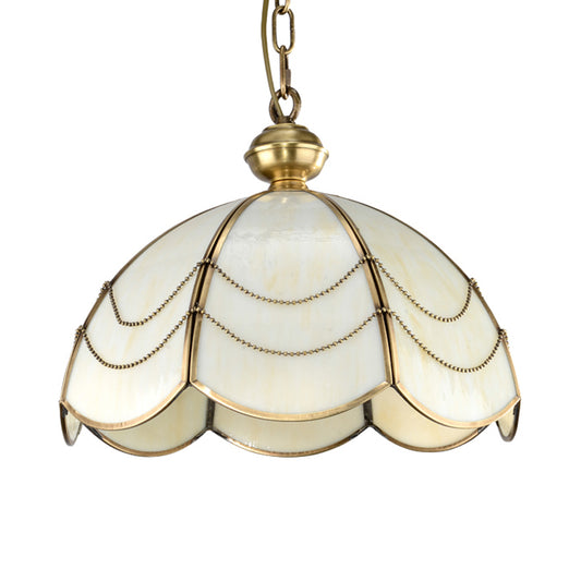 Umbrella Ceiling Pendant Contemporary Opal Glass Gold 1 Bulb Hanging Light Fixture, 14"/18" Wide Clearhalo 'Ceiling Lights' 'Glass shade' 'Glass' 'Pendant Lights' 'Pendants' Lighting' 234401