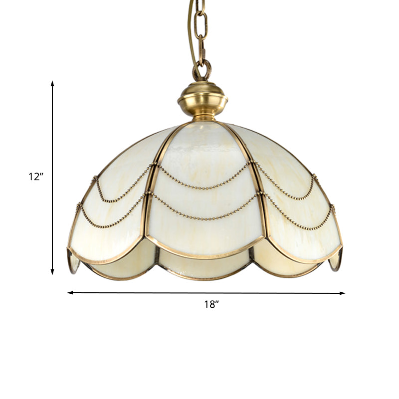 Umbrella Ceiling Pendant Contemporary Opal Glass Gold 1 Bulb Hanging Light Fixture, 14"/18" Wide Clearhalo 'Ceiling Lights' 'Glass shade' 'Glass' 'Pendant Lights' 'Pendants' Lighting' 234403