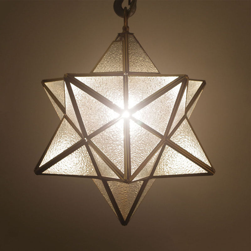 Star Pendant Lighting Modernism White/Opal Frosted Glass 1 Head Hanging Lamp Kit for Living Room Clearhalo 'Ceiling Lights' 'Glass shade' 'Glass' 'Pendant Lights' 'Pendants' Lighting' 234406
